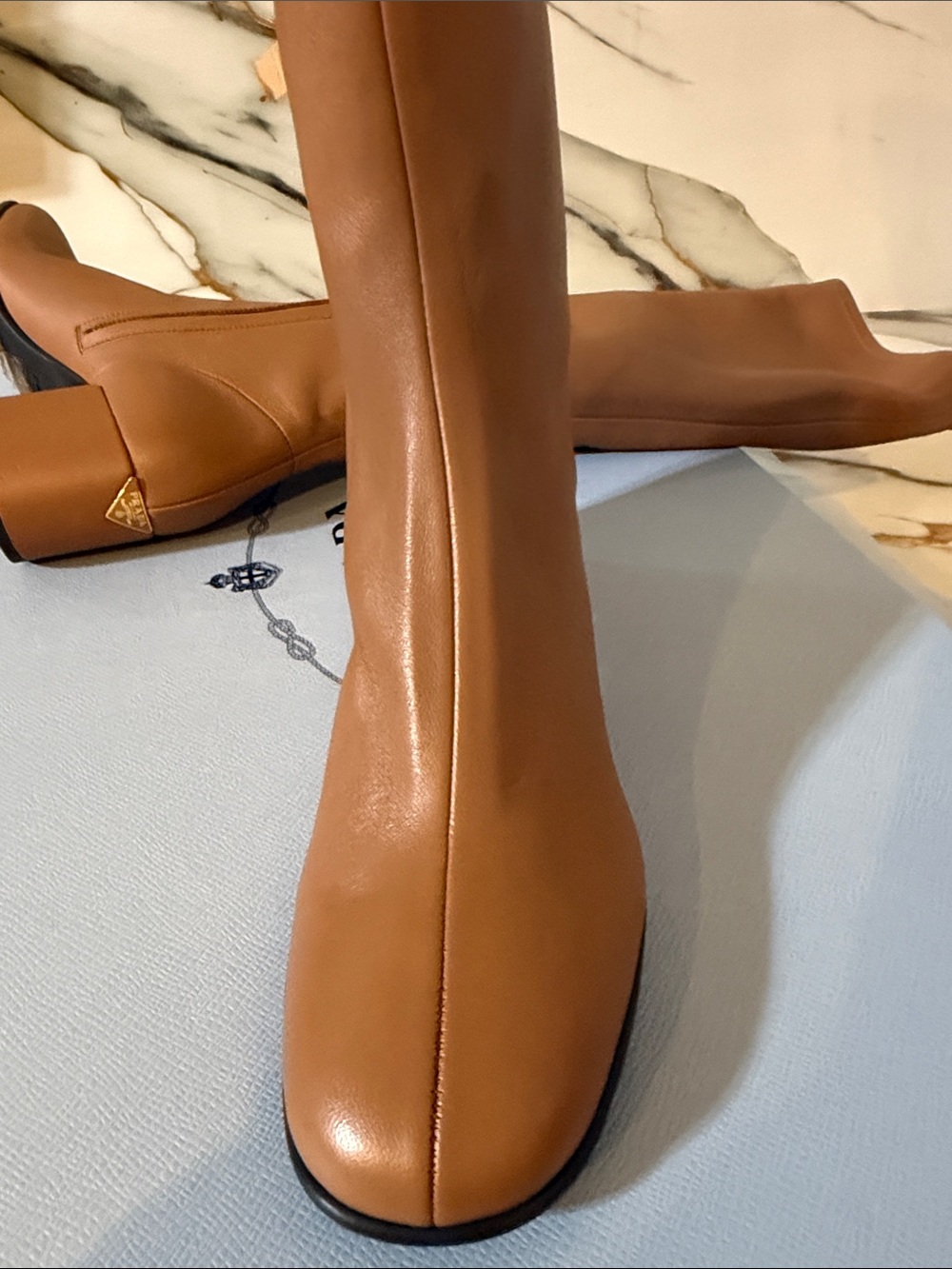 PRADA CALZATURE DONNA CARAMEL NAPPA LEATHER SOZE EU 36.5 - Picture 14 of 15